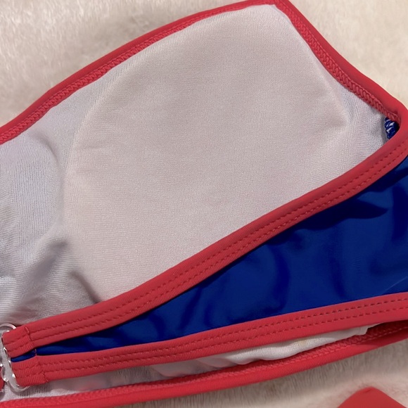 US Polo Assn Ralph Lauren Blue Pink Ruffles + Bows Sailor Moon Bikini Swimsuit - Picture 7 of 9